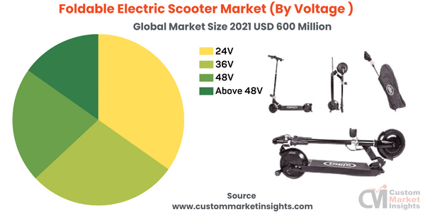 Foldable Electric Scooter Market (By Voltage )